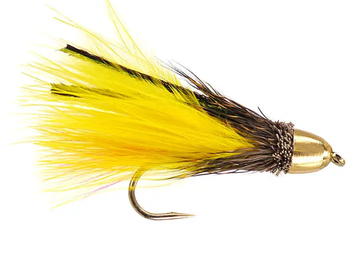 Yellow Muddler Marabou Conehead 6