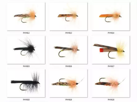 Set Trichoptera (Adult Sedge) - M - 9 Fliegen