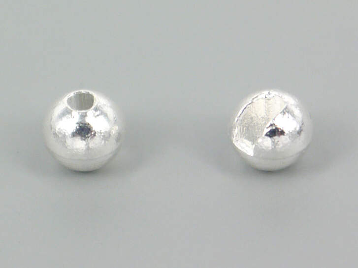 Tungsten Kopfperlen geschlitzt - SILBER - 10 Stk. - 3,0 mm