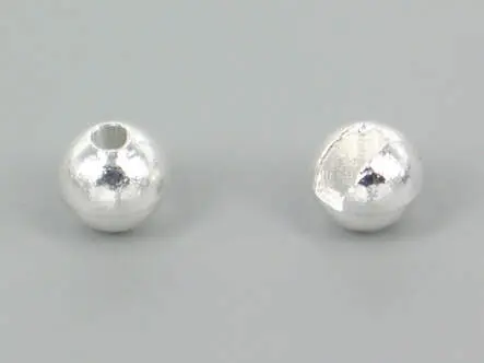 Tungsten Kopfperlen geschlitzt - SILBER - 10 Stk. - 4,0 mm