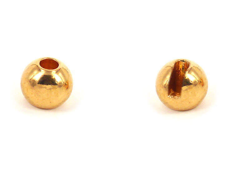 Tungsten Kopfperlen geschlitzt - GOLD - 100 Stk. - 3,5 mm