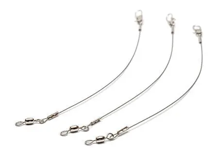 Stahlvorfach für Raubfische mit Karabiner und Wirbel ESOX hotfly - 3 Stk. - 21 cm