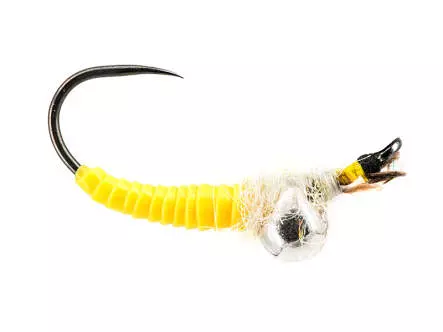 Hunting Yellow Caddis Larva Jig Off TG BL