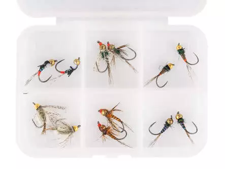 Fliegenset hotfly TUNGSTEN NYMPHS LTD - 12 Fliegen BL mit...