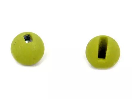 Tungsten Kopfperlen geschlitzt - MATT OLIVE - 10 Stk.