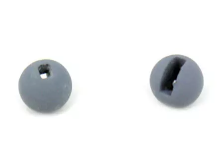 Tungsten Kopfperlen geschlitzt - MATT GREY - 10 Stk.