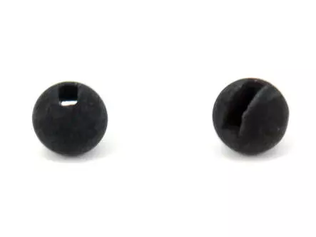 Tungsten Kopfperlen geschlitzt - MATT BLACK - 100 Stk.