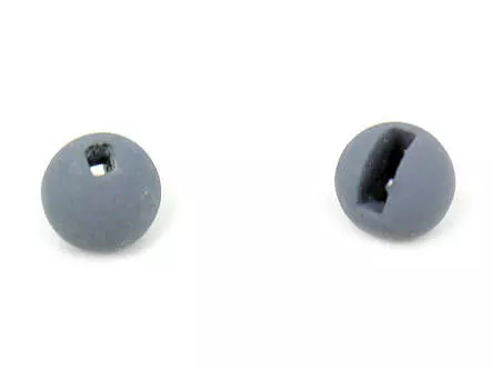 Tungsten Kopfperlen geschlitzt - MATT GREY - 100 Stk.