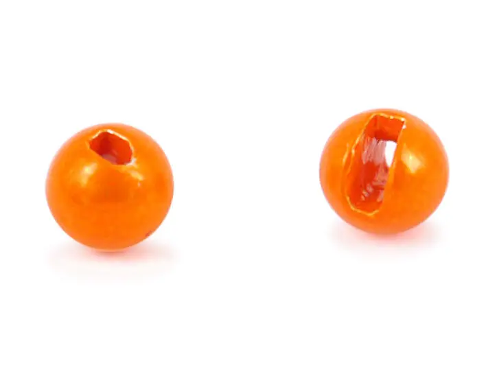 Tungsten Kopfperlen geschlitzt - METALLIC ORANGE - 10 Stk. - 2,5 mm