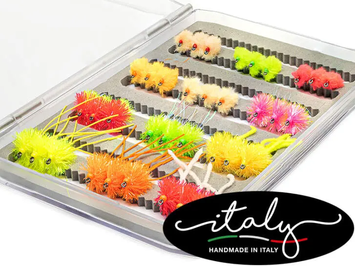 Fliegenset hotfly FORELLENTEICH EVOLUTION V2 - 36 Fliegen BL mit Box